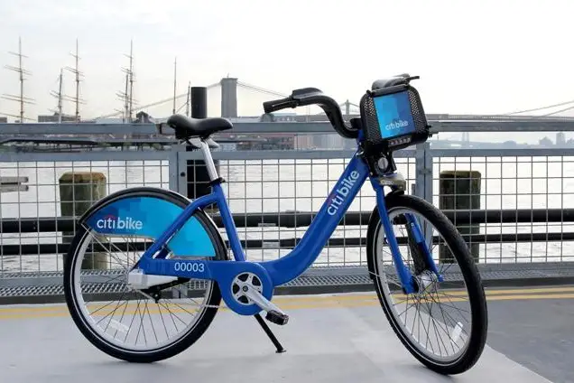 A prototype of the new CitiBike bike share bicycles.